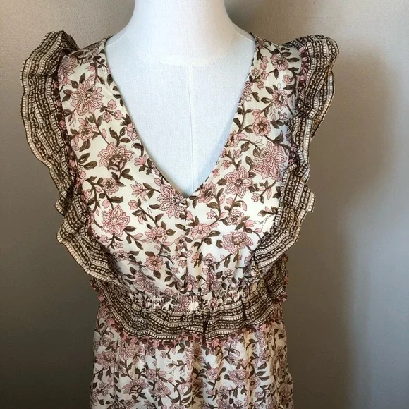 NWT By The River Floral Print V-neck Maxi Dress Size S - Picture 3 of 11